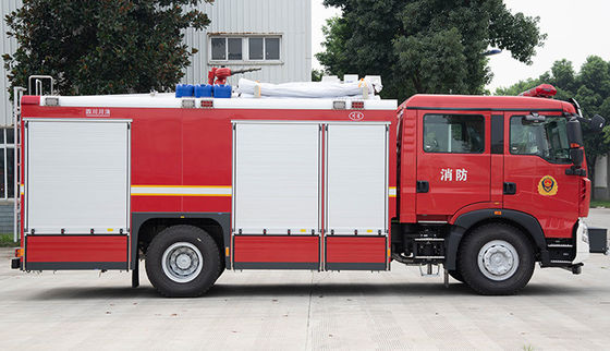 Διπλό πυροσβεστικό όχημα βυτιοφόρων νερού καμπινών HOWO 19400Kgs 8000L υπόλοιπου κόσμου
