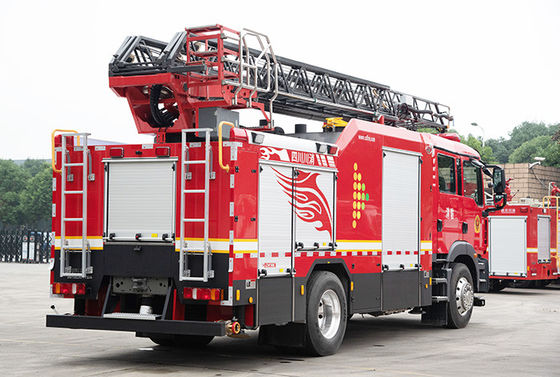 Sitrak 18m πυροσβεστικό όχημα ανεμοσκαλών με τα CAF που εξαφανίζουν το σύστημα